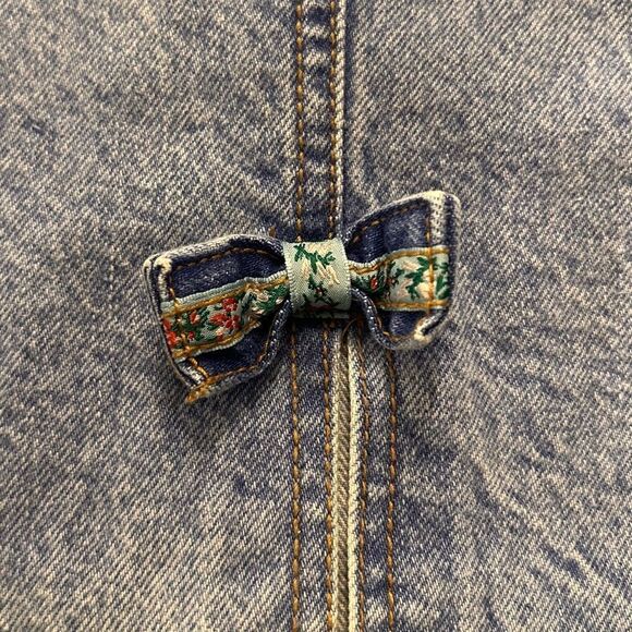 Vintage high waisted Denim Skirt bow detail - Picture 3 of 7